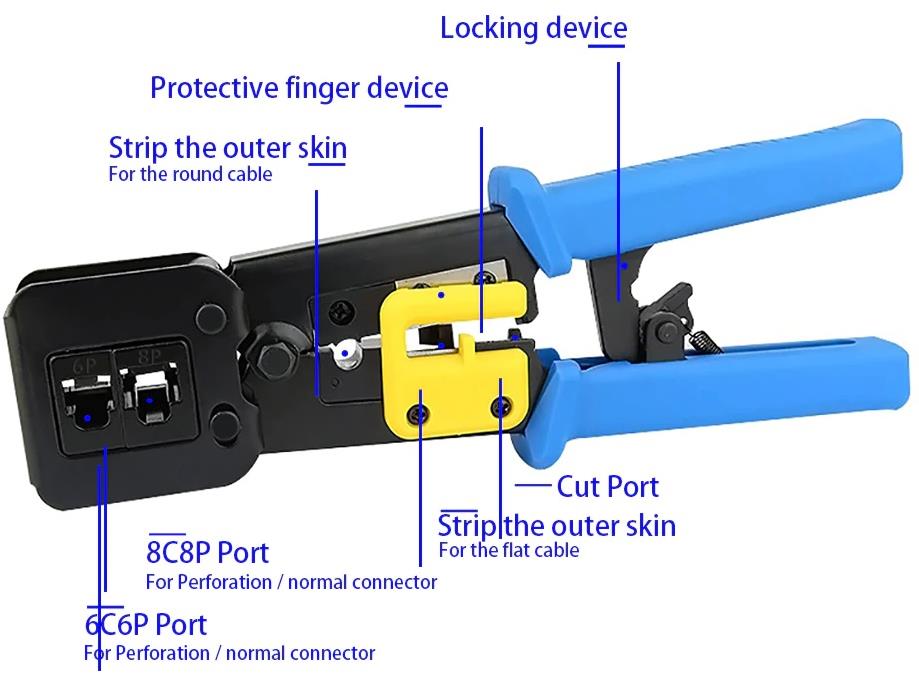 Yeni Nesil Konnektör Sıkma Pense Network Sıkma Pensesi Ez Rj45 Rj11 Rj12